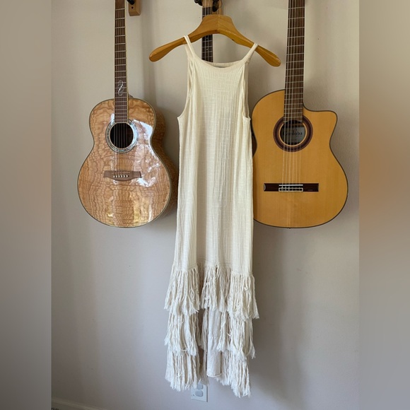 RARE Zara blogger favorite fringe boho cream dress - Picture 9 of 10